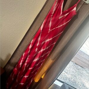 Main Strip Pink & White TieDie Maxi Dress